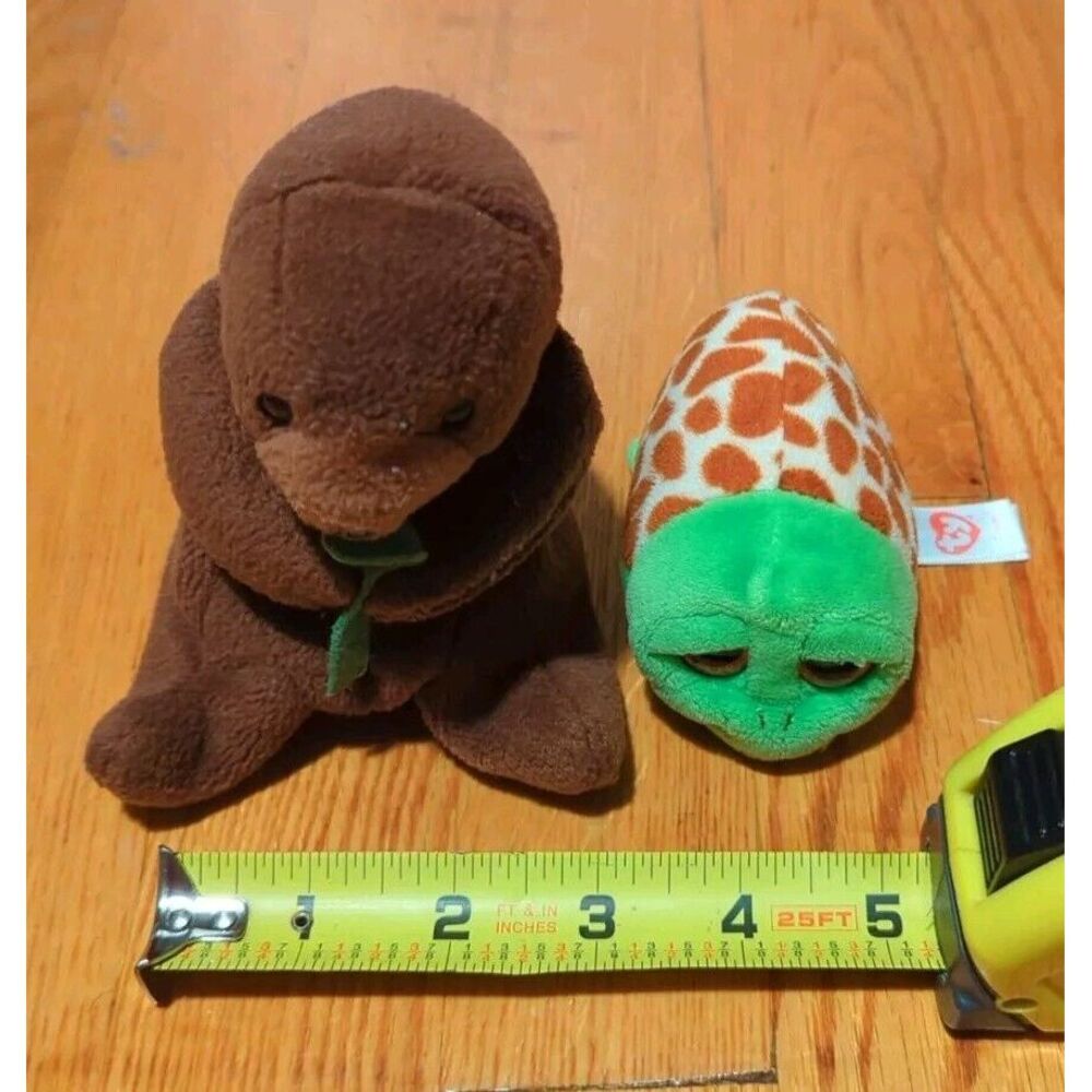 Ty Beanie Babies Seaweed The Otter 3rd/ 2nd Generation &‎ TY Cruiser Baby Turtle